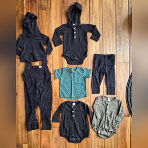 Stylish Baby Clothing Set in Black, Green, and Olive